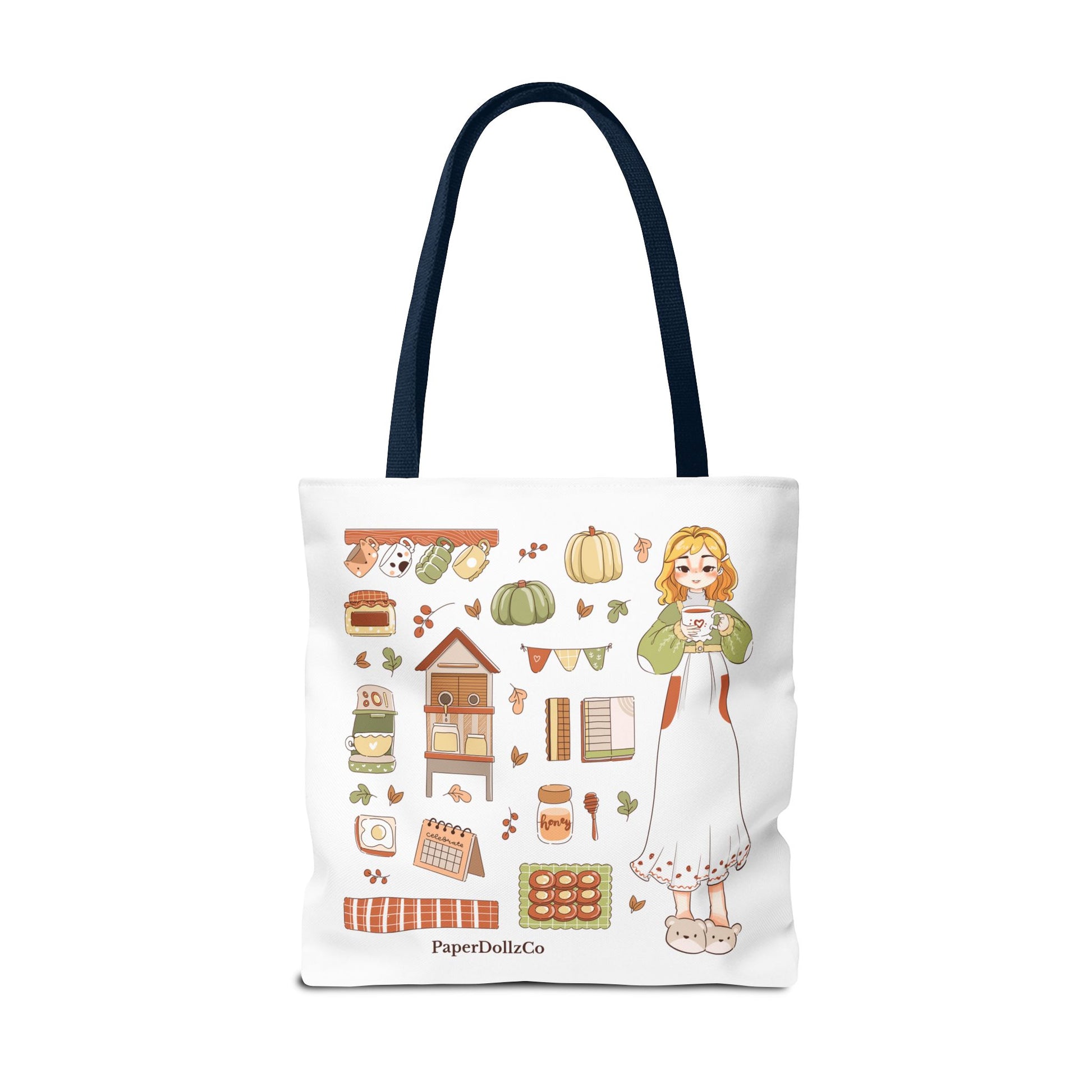 Themed Tote Bag, Cozy Fall Essentials, Cute Eco-Friendly Shoulder Bag, Harvest Season Shopping Bag, Pumpkin Spice Carryall | Lemon Merch