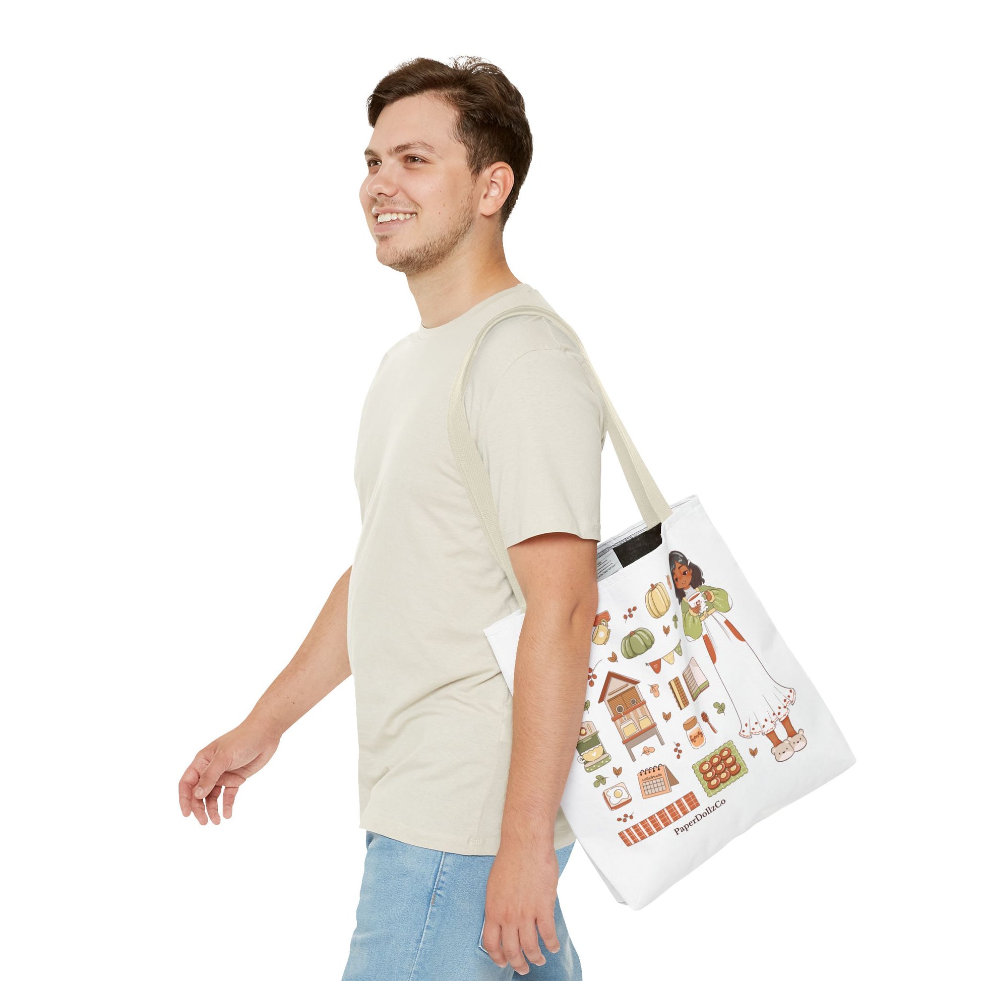 Autumn-Themed Tote Bag, Cozy Fall Essentials, Cute Eco-Friendly Shoulder Bag, Harvest Season Shopping Bag, Pumpkin Spice Carryall | Olive Merch