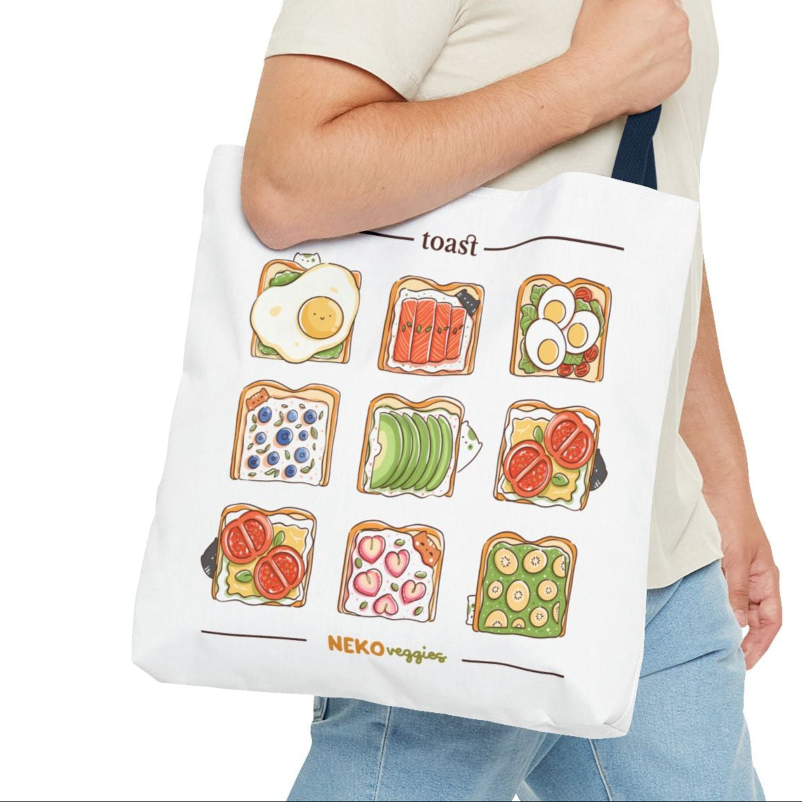 Charming Illustrated Tote Bag - Perfect for Foodies, Tea Lovers, Market Days, Gift Ideas, Home Decor | Merch