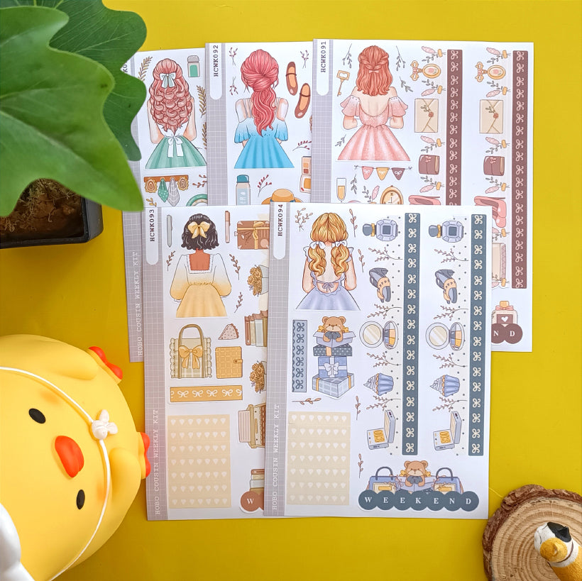 Library | Crowning Glory | Hobonichi Cousin Weekly Kit - hcwk093
