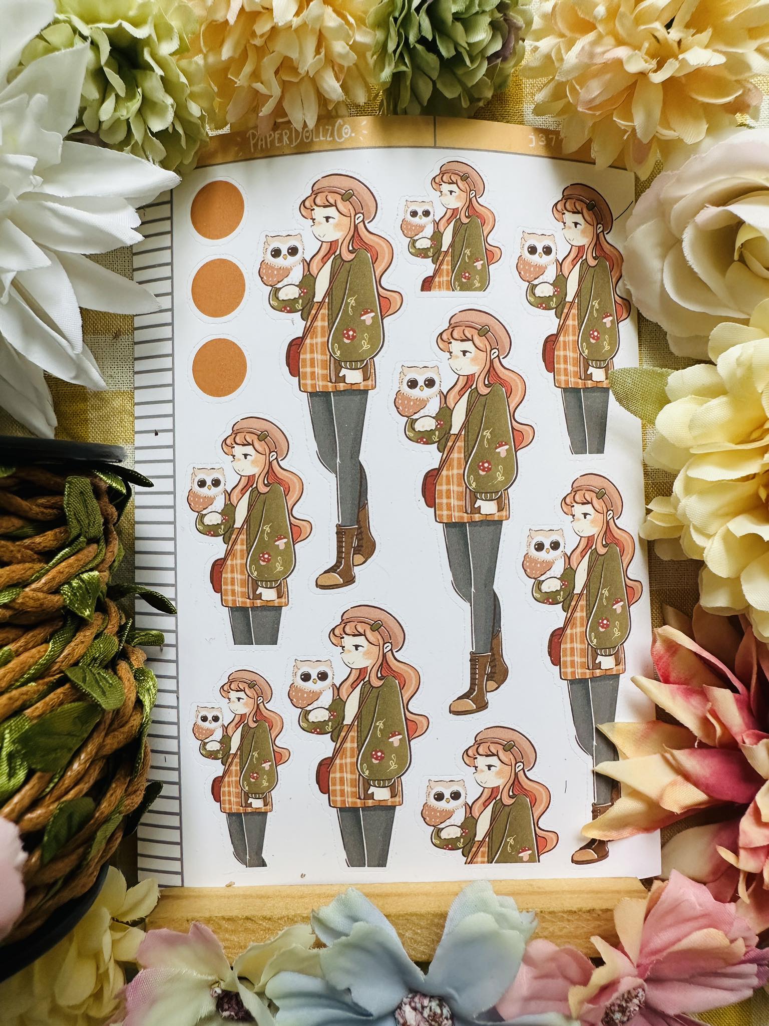 Robin Birds of Autumn Paperdollzco Planner Stickers | J379