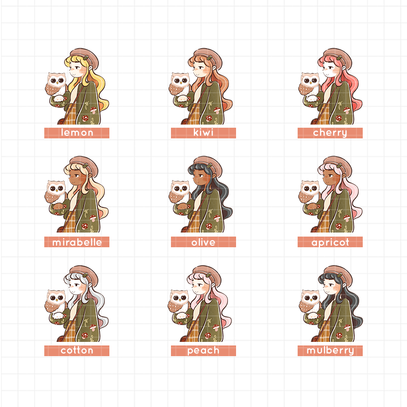 Owl | Birds of Autumn | Hobonichi A6 Daily Sticker Kit - a098