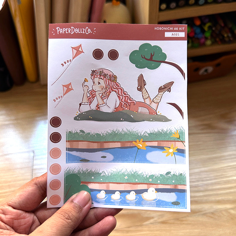 Blossoming Spring Blossoming Hobonichi A6 Daily Sticker Kit - a021