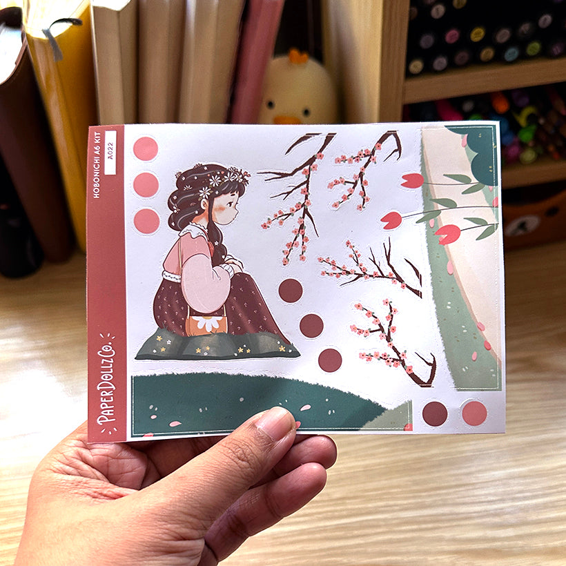 Lively Spring Blossoming Hobonichi A6 Daily Sticker Kit - a022