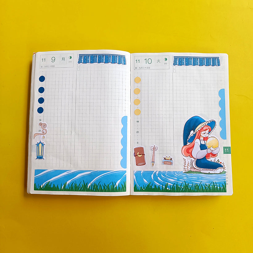Lunar Enchanted Hobonichi A6 Daily Sticker Kit - a002