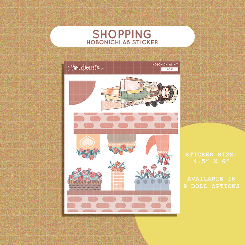 Shopping Love Yourself Hobonichi A6 Daily Sticker Kit - a032