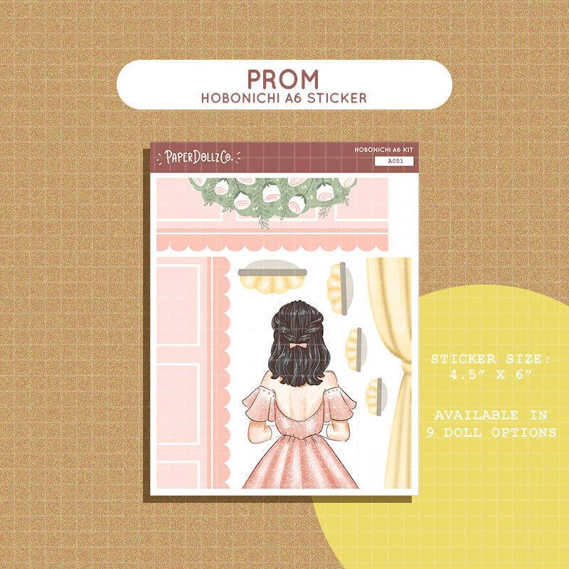 Prom Crowning Glory Hobonichi A6 Daily Sticker Kit - a051