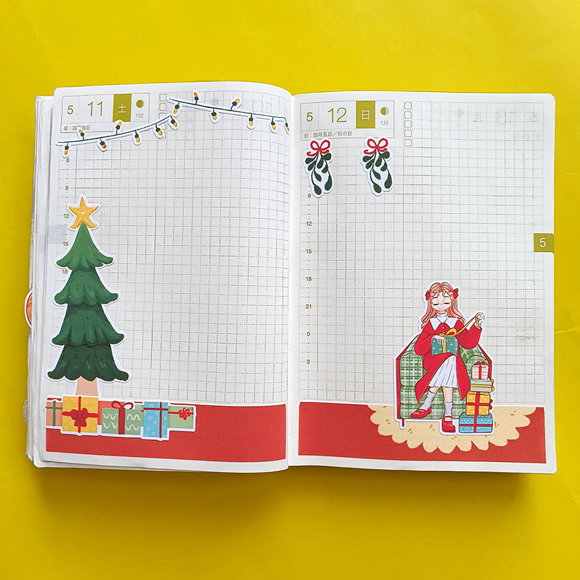 Merry Winter Solstice Hobonichi A6 Daily Sticker Kit - a076