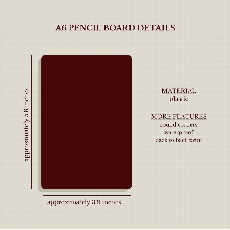 Paperdollzco Hobonichi A6 Pencil Board - pb006