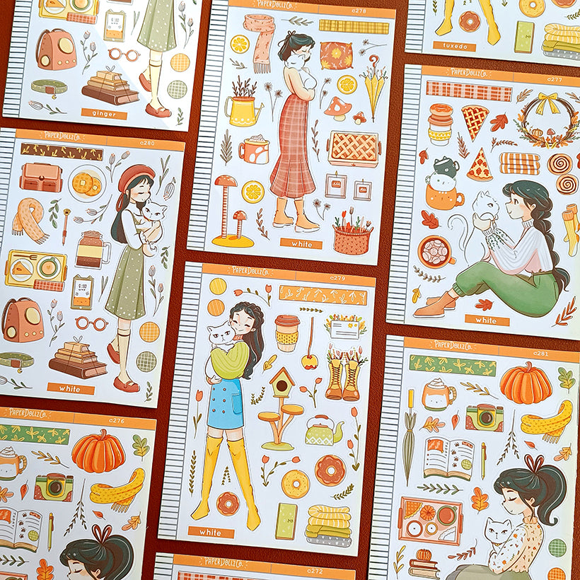 White Cat | Autumn Purrfection | Collections Stickers | C280