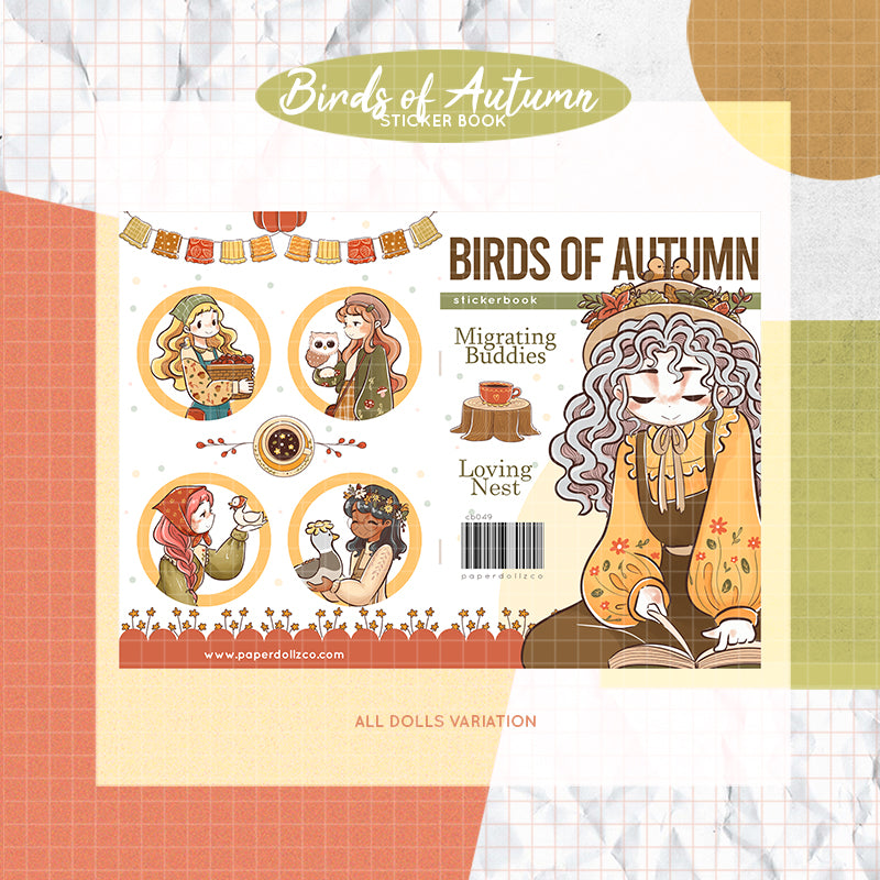 Birds of Autumn PaperDollzCo Planner Sticker Book | CB049