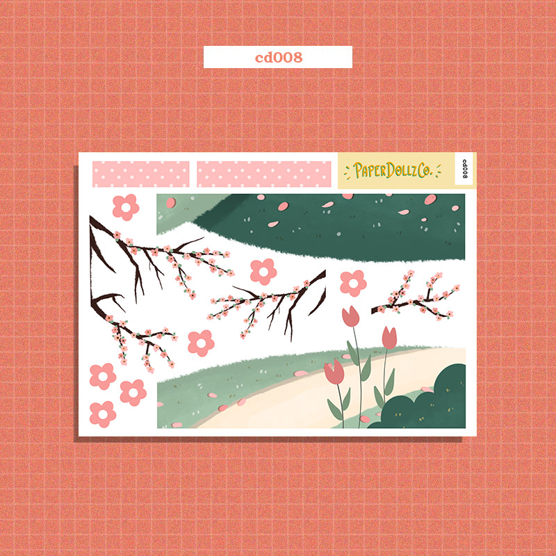 Blossoming | Hobonichi | Cousin Daily Sticker Kit | Cd008