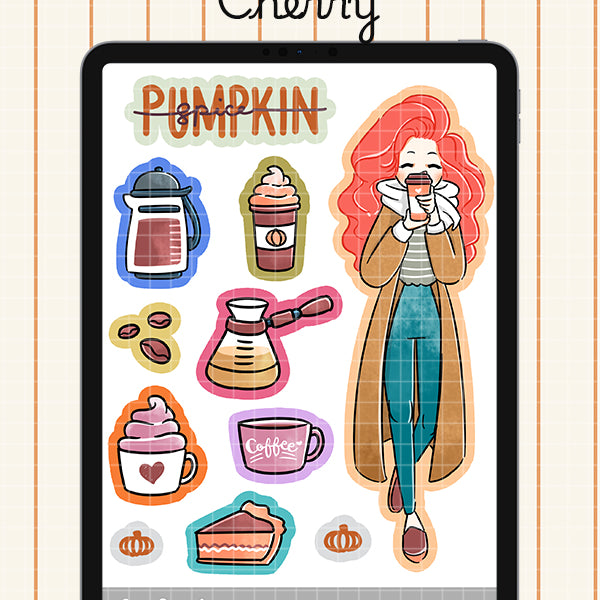 Pumpkin Spice Digital File | Cherry | PaperDollzCo