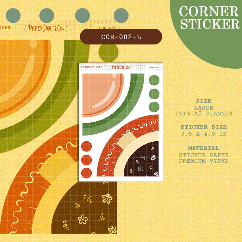 Paperdollzco | Large Corner Stickers | cor-002-L