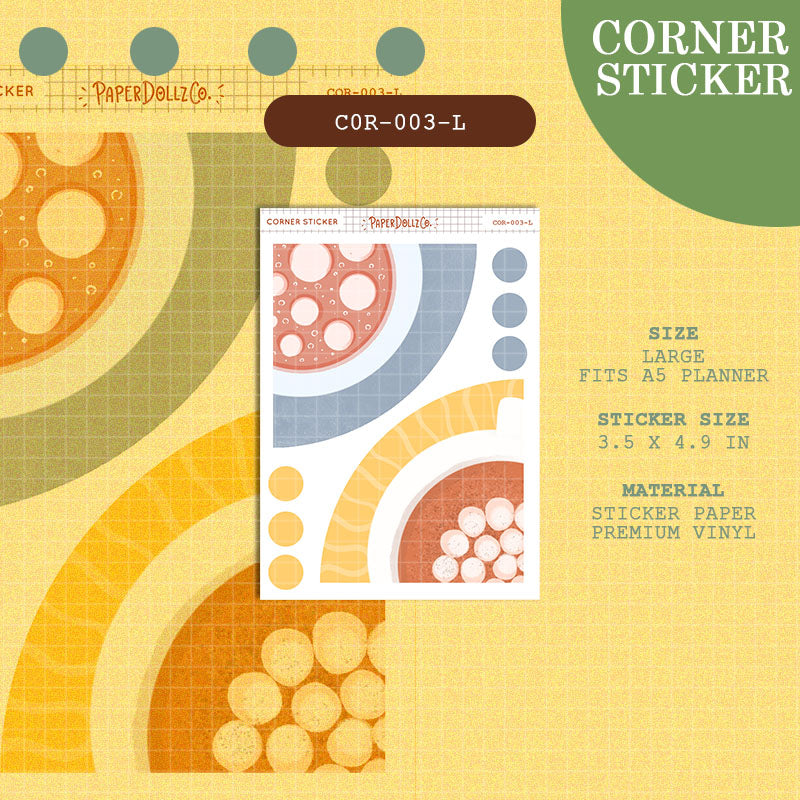 Paperdollzco | Large Corner Stickers | cor-003-L