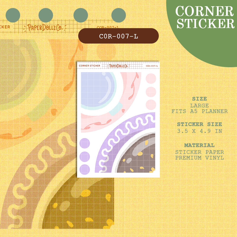 Paperdollzco | Large Corner Stickers | cor-007-L