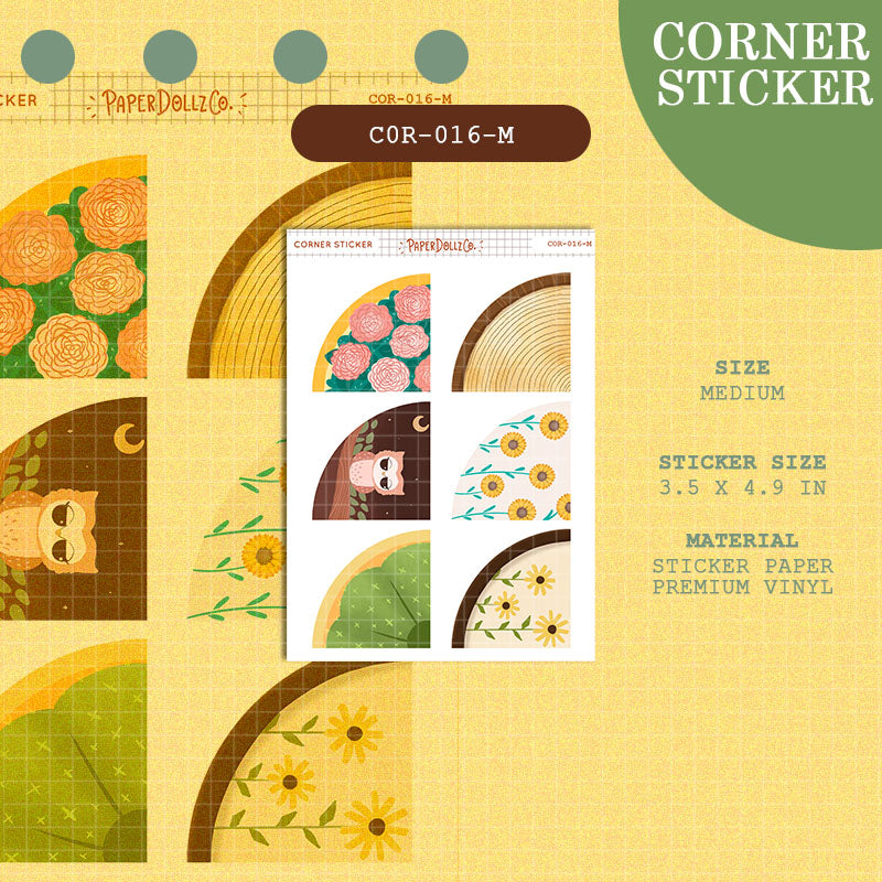 Paperdollzco | Medium Corner Stickers | cor-016-M