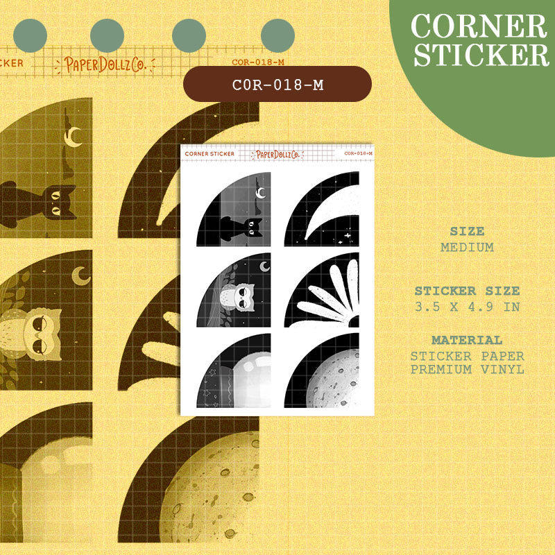 Paperdollzco | Medium Corner Stickers | cor-018-M