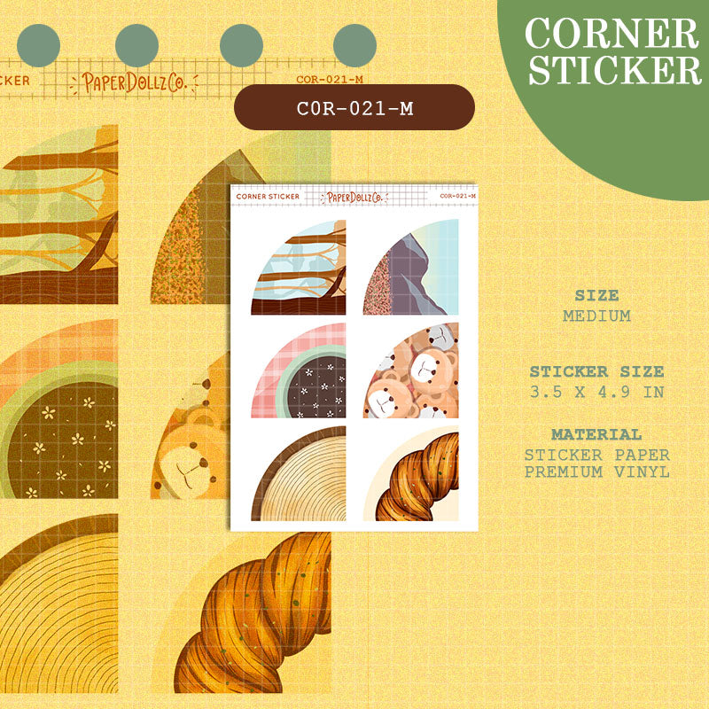 Paperdollzco | Medium Corner Stickers | cor-021-M