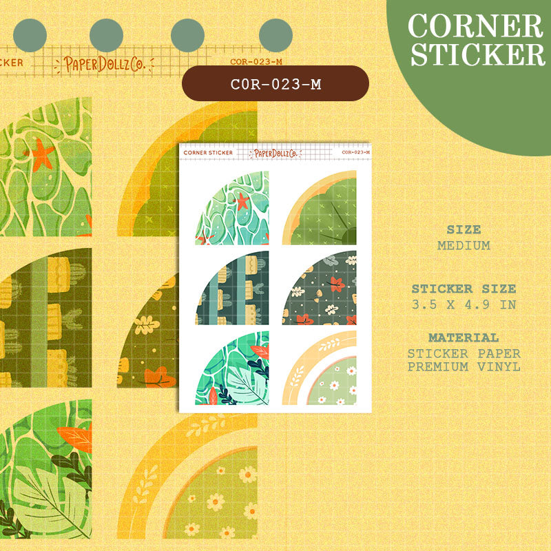 Paperdollzco | Medium Corner Stickers | cor-023-M