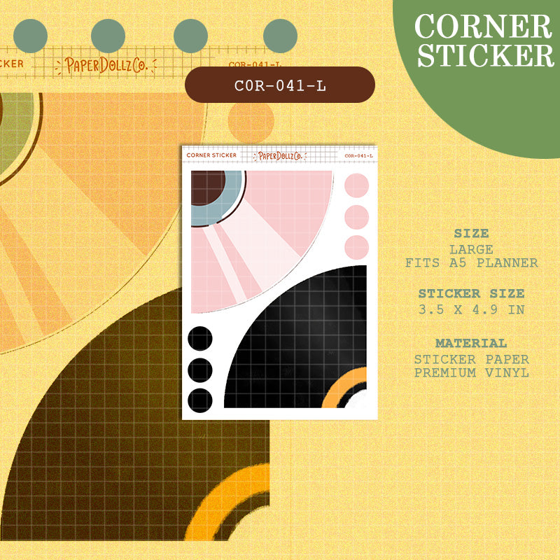 Paperdollzco | Large Corner Stickers | cor-041-L