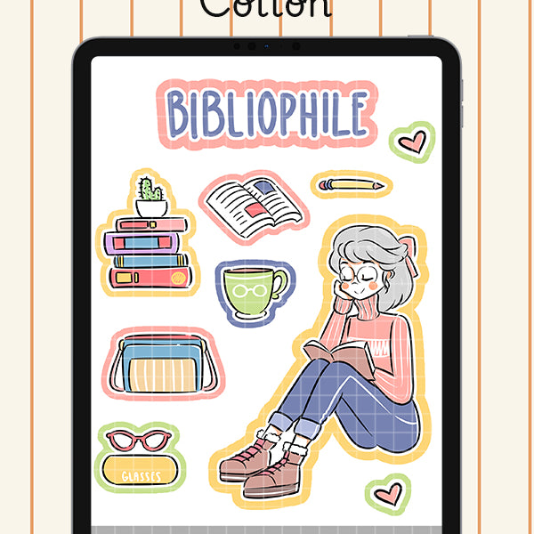 Bibliophile Digital File | Cotton | PaperDollzCo