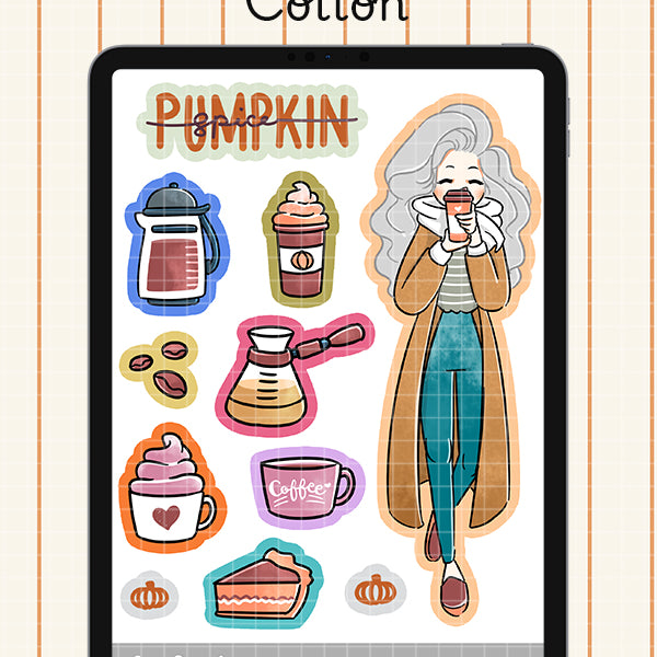Pumpkin Spice Digital File | Cotton | PaperDollzCo