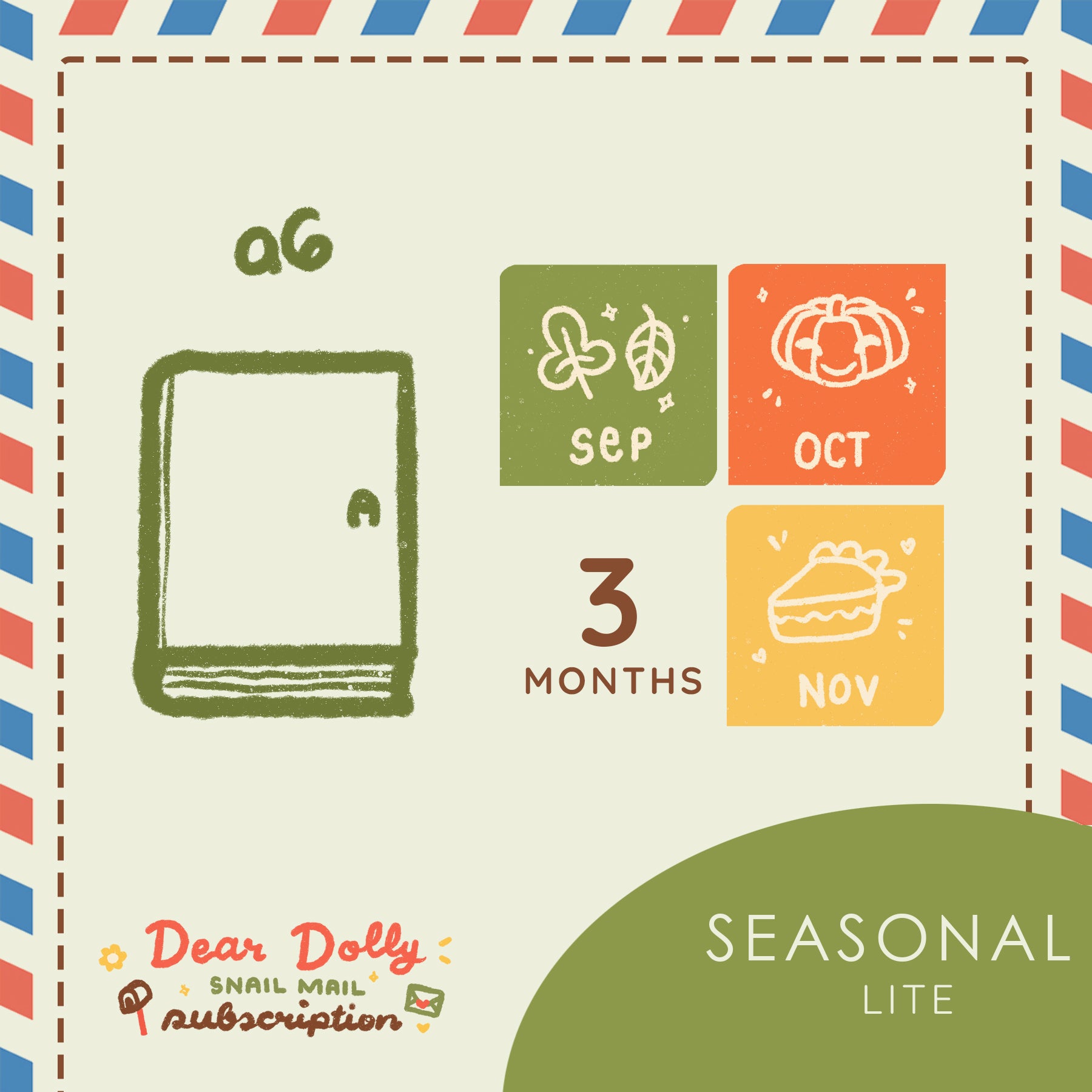 Seasonal Lite | Hobonichi A6 | Dear Dolly Snail Mail Subscription