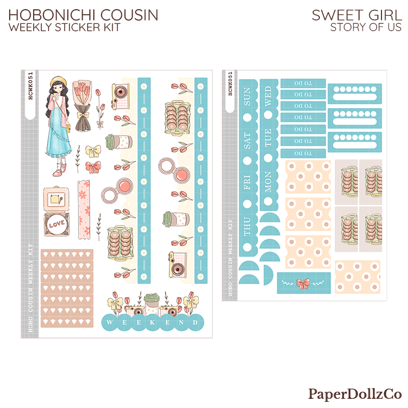Sweet Girl Story of Us Hobonichi Cousin Weekly Kit - hcwk051