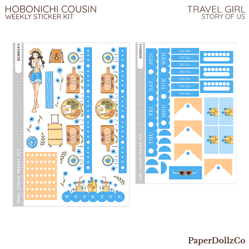 Travel Girl Story of Us Hobonichi Cousin Weekly Kit - hcwk053