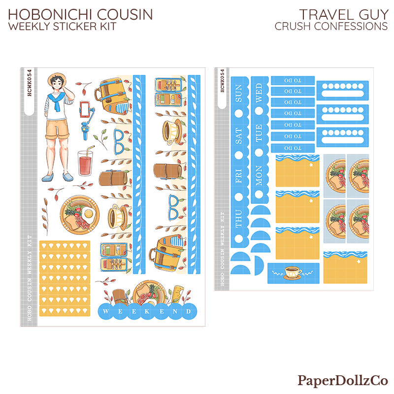 Travel Guy Crush Confessions Hobonichi Cousin Weekly Kit - hcwk054