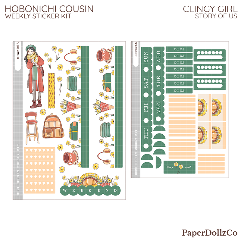 Clingy Girl Story of Us Hobonichi Cousin Weekly Kit - hcwk055