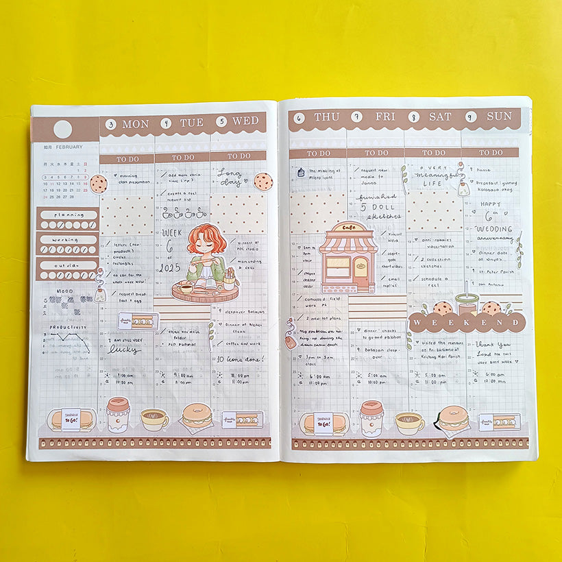 Cafe | Planner Girl | Hobonichi Cousin Weekly Kit - hcwk119