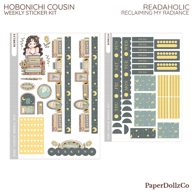 Readaholic | Reclaiming My Radiance | Hobonichi Cousin Weekly Kit - hcwk124
