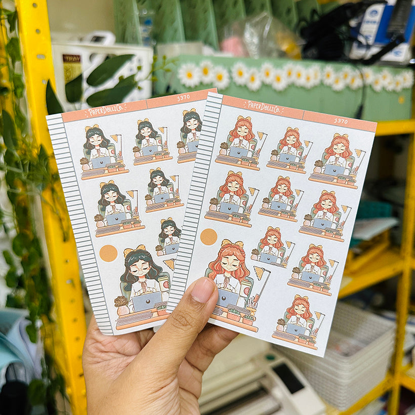 Diligent Working Women Paperdollzco Planner Stickers | J370