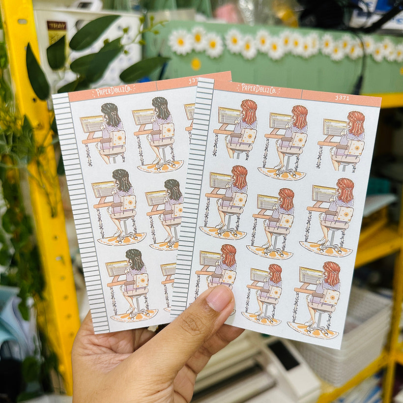 Committed Working Women Paperdollzco Planner Stickers | J371