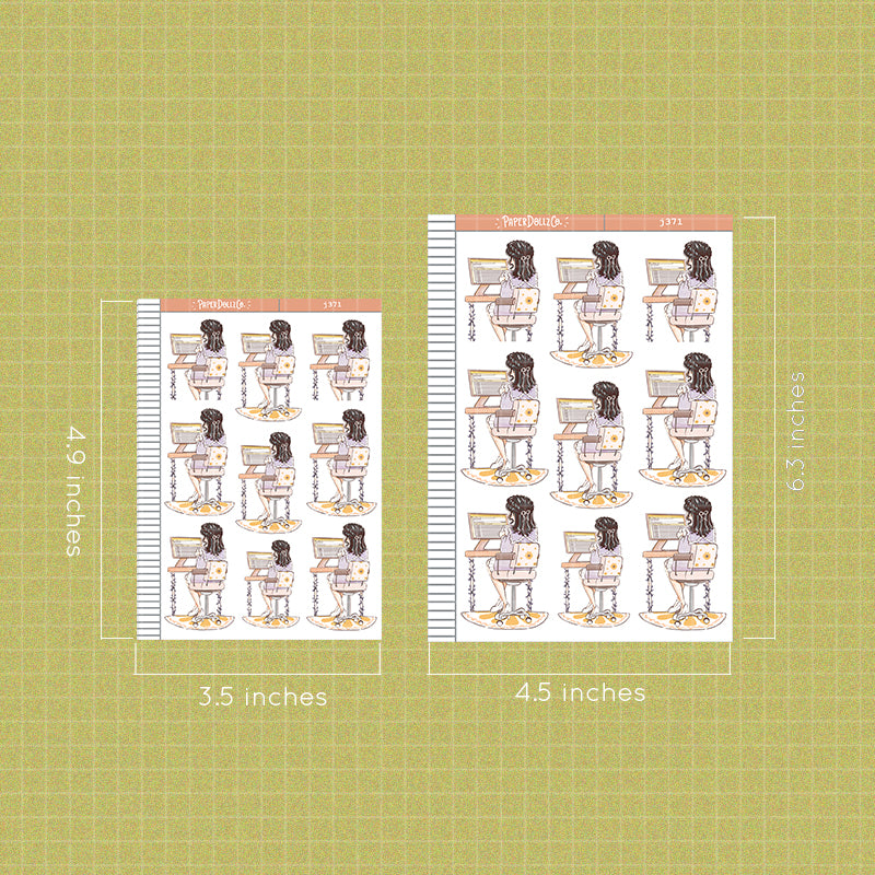 Committed Working Women Paperdollzco Planner Stickers | J371