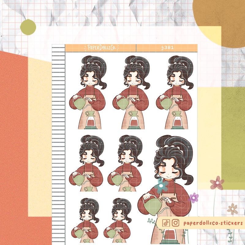 Coffee Shop True Passion Paperdollzco Planner Stickers | J381