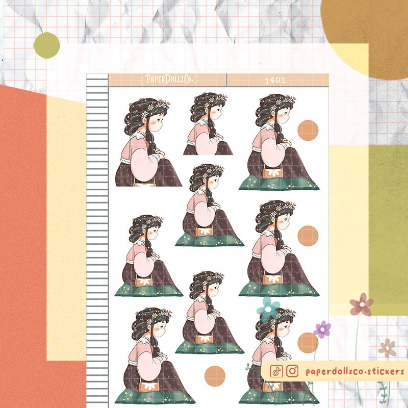 Lively Spring Blossoming Just Dolls Stickers | J401