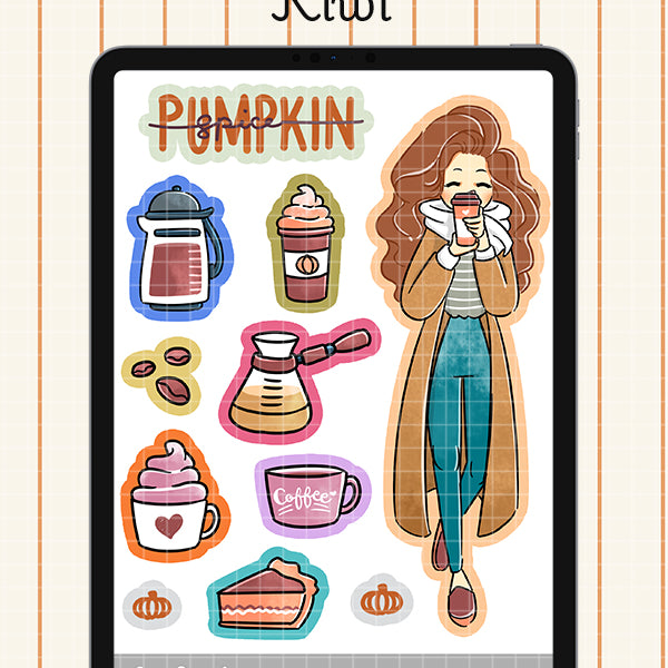 Pumpkin Spice Digital File | Kiwi | PaperDollzCo