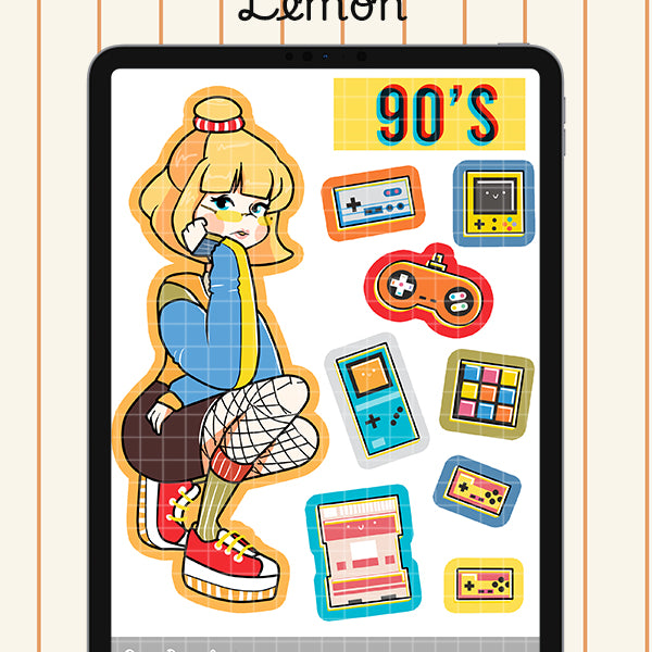 90s Digital File | Lemon | PaperDollzCo
