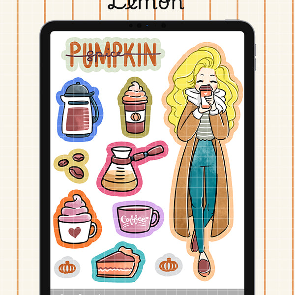 Pumpkin Spice Digital File | Lemon | PaperDollzCo
