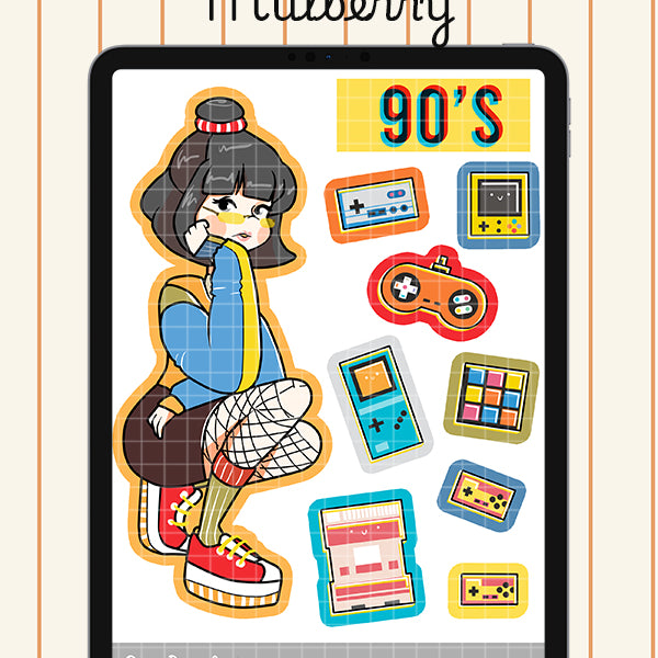 90s Digital File | Mulberry | PaperDollzCo