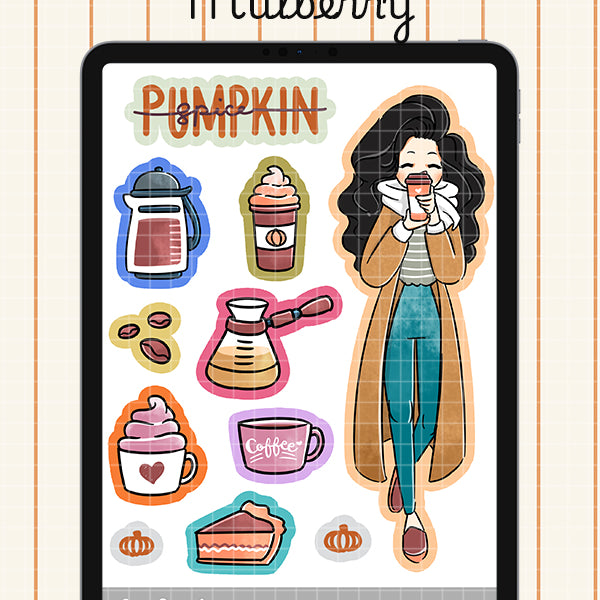 Pumpkin Spice Digital File | Mulberry | PaperDollzCo
