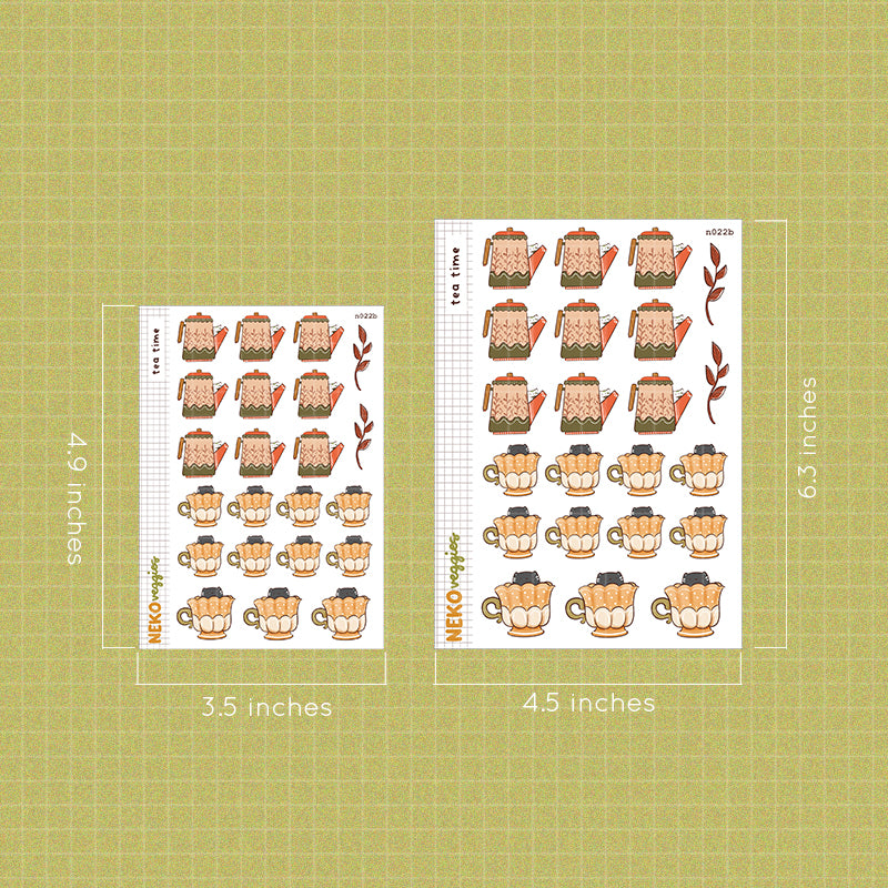 Tea Time Sticker Neko Veggies