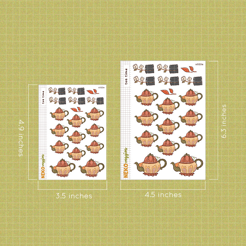 Tea Time Sticker Neko Veggies