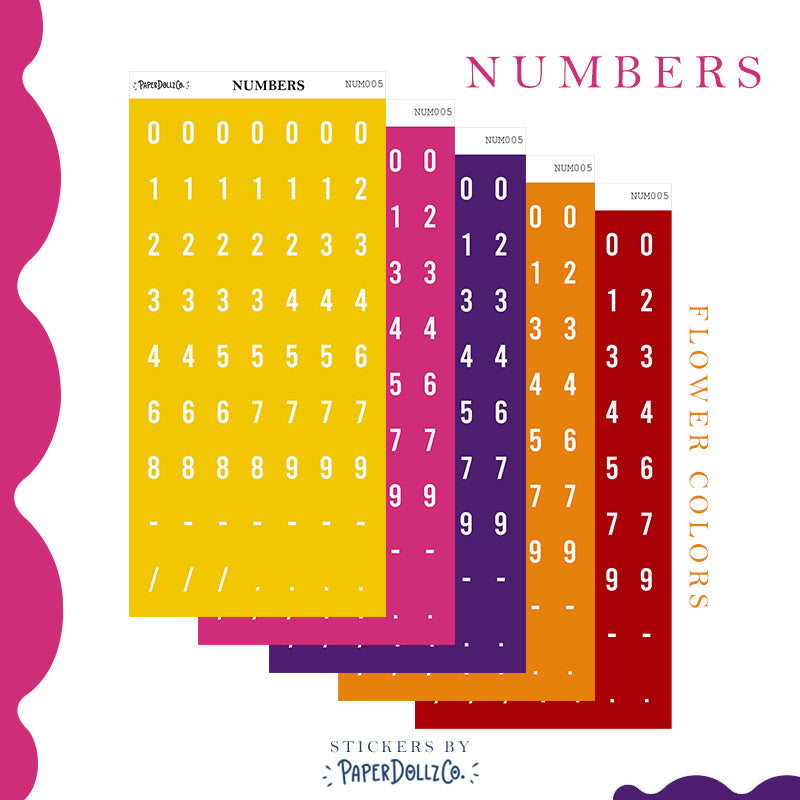 Number Sticker | PaperDollzCo | num005