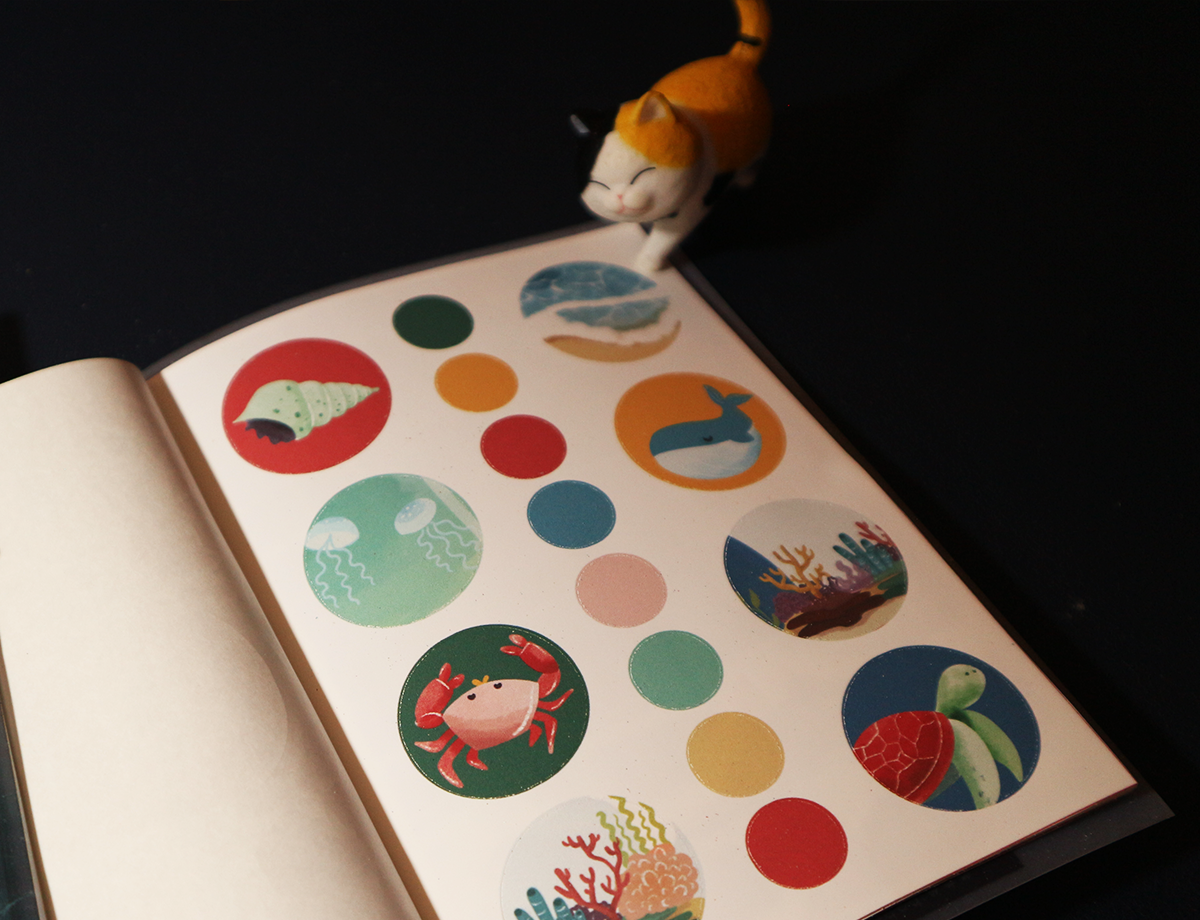 Sea - Geometric Aesthetic Sticker Book | FB006
