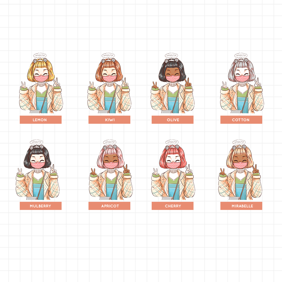 Yeogdo Wear Your Mask PaperDollzCo Planner Stickers | J240
