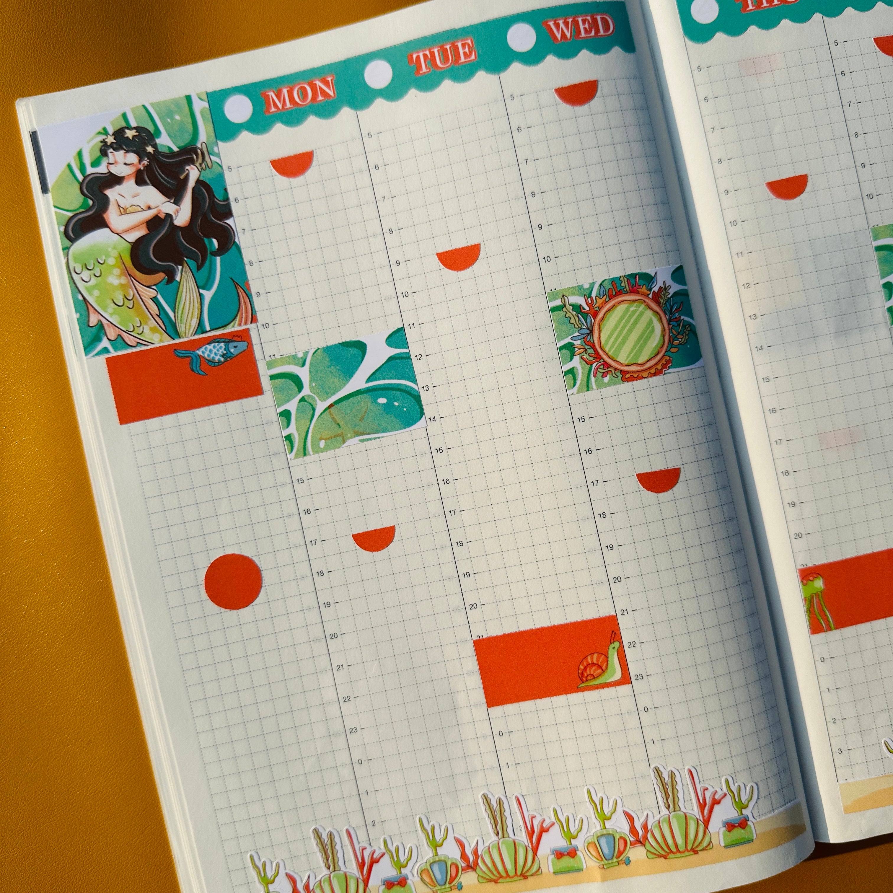 Stylish The Modern Mermaids Hobonichi Cousin Weekly Kit | hcwk002